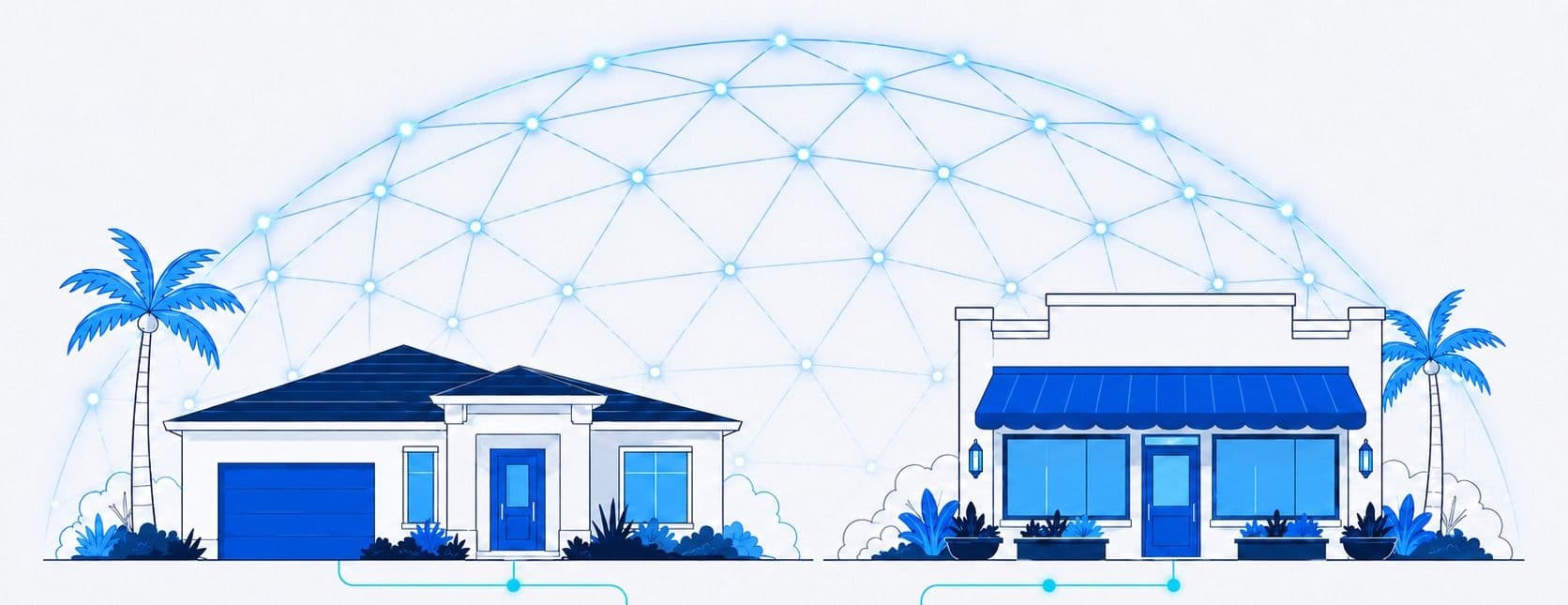 A Central Florida home and storefront with connected, protected devices